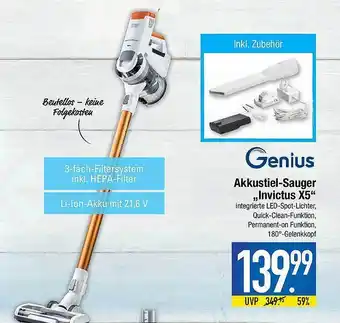 Marktkauf Genius Akkustiel-sauger „Invictus X5” Angebot