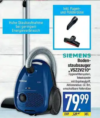 Marktkauf Siemens Bodenstaubsauger „vsz2v210” Angebot