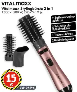 TEDi Vitalmaxx Stylingbürste 3 in 1 Angebot
