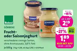 Biomarkt SÖBBEKE Frucht- oder Saisonjoghurt Angebot