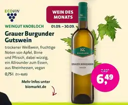 Biomarkt Grauer Burgunder Gutswein Angebot