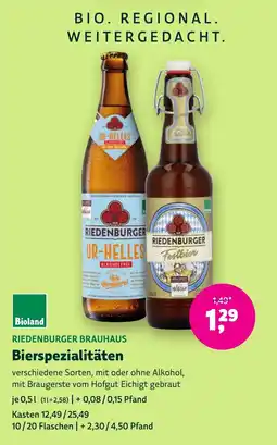 Biomarkt Riedenburger Brauhaus Bierspezialitäten Angebot