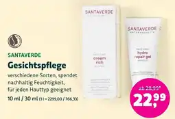 Biomarkt SANTAVERDE Gesichtspflege Angebot