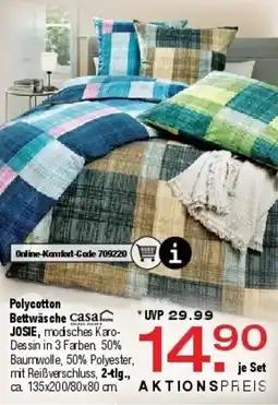 Ostermann Polycotton Bettwäsche casa JOSIE, modisches Karo-Dessin in 3 Farben Angebot