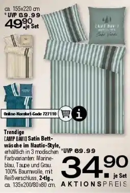 Ostermann CAMP DAVID Satin Bettwäsche im Nautic-Style Angebot