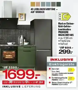 Ostermann Marken Einbau-Kühl-Gefrier-kombination PREMIERE Angebot