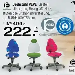 Ostermann Drehstuhl PEPE, Gestell silbergrau, Bezug 3D-Netz Angebot
