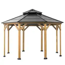 Netto Marken-Discount Sunjoy Pavillon Zedernholz Gazebo EGGI - 396cm x 396cm, anthrazit Angebot