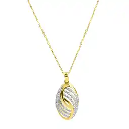 Netto Marken-Discount Fascination by Ellen K. Anhänger mit Kette 585/- Gelbgold bicolor Zirkonia Angebot