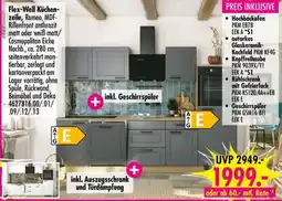 Möbel Boss Flex-Well Küchenzeile, Romeo, MDF-Rillenfront anthrazit matt oder weiß matt/Cosmopolitan Eiche Angebot