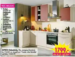 Möbel Boss EXPRESS Einbauküche, Win, cremegrau/karminrot Angebot
