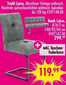 Möbel Boss Stuhl Luise, Microfaser Vintage anthrazit, Flachrohr pulverbeschichtet anthrazit Angebot