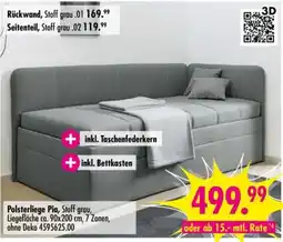 Möbel Boss Polsterliege Pia, Stoff grau Angebot