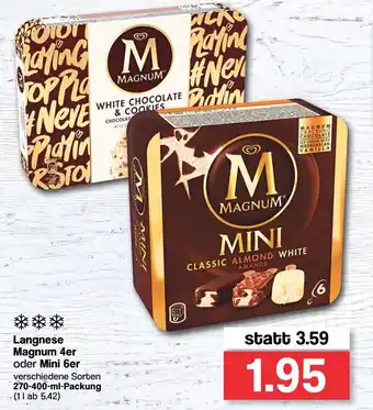 Famila Nord West Langnese Magnum 4er oder Mini 6er 270-400ml Angebot