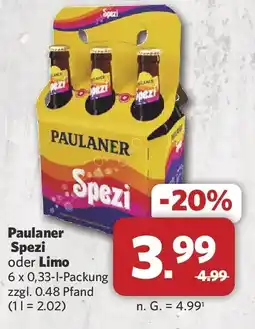 Combi Paulaner Spezi oder Limo Angebot