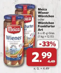 Combi Meica Wiener Würstchen oder Würstchen Frankfurter Art Angebot