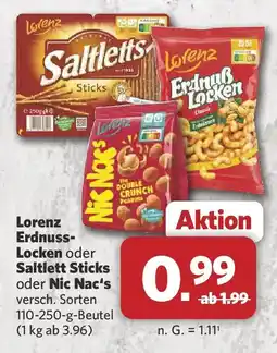 Combi Lorenz Erdnuss-Locken oder Saltlett Sticks oder Nic Nac's Angebot
