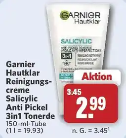 Combi Garnier Hautklar Reinigungs-creme Salicylic Anti Pickel 3in1 Tonerde Angebot