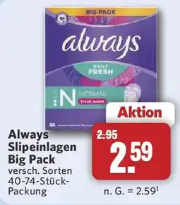 Combi Always Slipeinlagen Big Pack Angebot