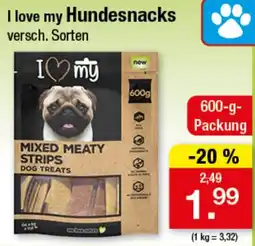 Zimmermann I love my Hundesnacks Mixed Meaty Strips Dog Treats Angebot