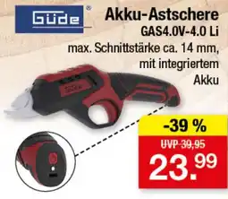 Zimmermann Güde Akku-Astschere Angebot
