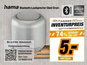 Expert Bening hama Bluetooth-Lautsprecher Steel Drum Angebot