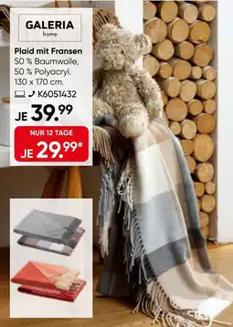 Galeria GALERIA home Plaid mit Fransen Angebot
