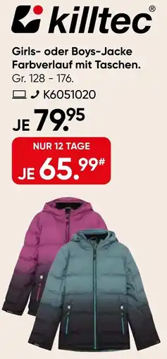 Galeria killtec Girls- oder Boys-Jacke Farbverlauf mit Taschen Angebot
