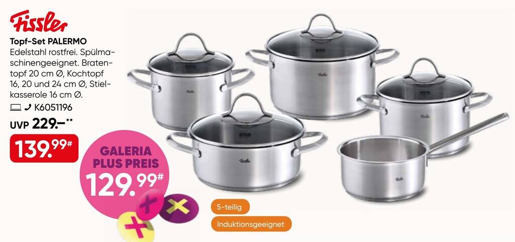 Fissler Topf-Set PALERMO Angebot bei Galeria