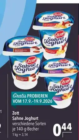 CITTI Markt Zott Sahne Joghurt Angebot