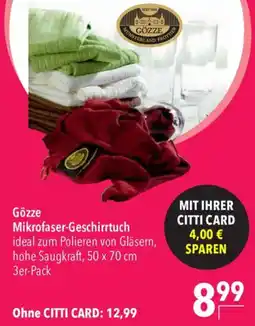 CITTI Markt Gözze Mikrofaser-Geschirrtuch Angebot