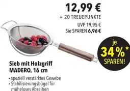 CITTI Markt Gefu Sieb mit Holzgriff MADERO, 16 cm Angebot