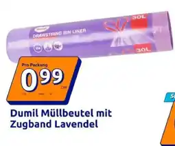 Action Dumil Müllbeutel mit Zugband Lavendel Angebot