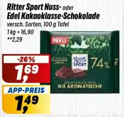 Simmel Ritter Sport Nuss- oder Edel Kakaoklasse-Schokolade Angebot