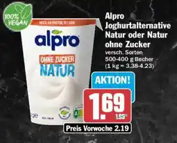 AEZ Alpro Joghurtalternative Natur oder Natur ohne Zucker Angebot