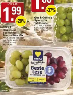 WEZ EDEKA Herzstücke Spanischer Tafeltrauben Mix Angebot