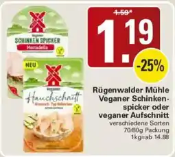 WEZ Rügenwalder Mühle Veganer Schinken-spicker oder veganer Aufschnitt Angebot