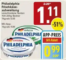 WEZ Philadelphia Frischkäsezubereitung Angebot