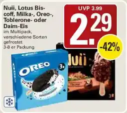 WEZ Nuii, Lotus Bischoff, Milka-, Oreo-, Toblerone- oder Daim-Eis Angebot