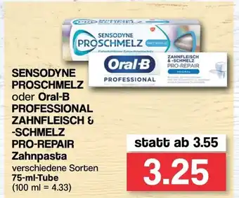 Famila Nord West Sensodyne Proschmelz oder Oral B Professional Zahnfleisch & Schmelz Pro Repair Zahnpasta 75ml Angebot