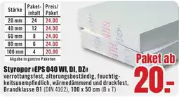 B1 Discount Baumarkt Styropor »EPS 040 WI, DI, DZ« Angebot
