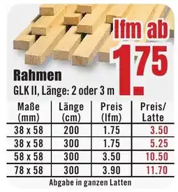 B1 Discount Baumarkt Rahmen GLK II Angebot