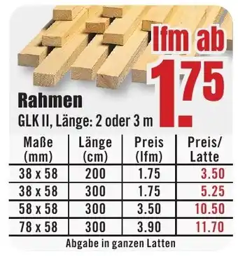 B1 Discount Baumarkt Rahmen GLK II Angebot