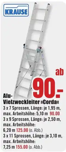 B1 Discount Baumarkt Alu-Vielzweckleiter »Corda« Angebot