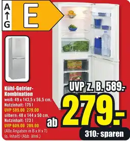 B1 Discount Baumarkt Kühl-Gefrier-Kombination Angebot