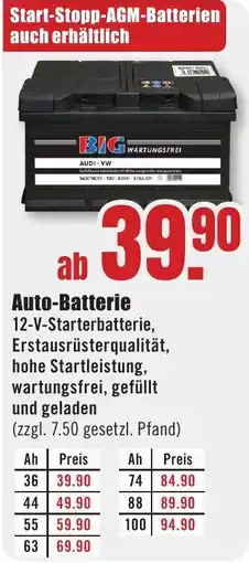 B1 Discount Baumarkt Auto-Batterie Angebot