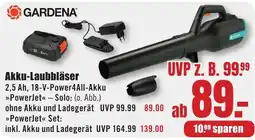 B1 Discount Baumarkt GARDENA Akku-Laubbläser Angebot