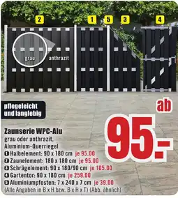 B1 Discount Baumarkt Zaunserie WPC-Alu Angebot