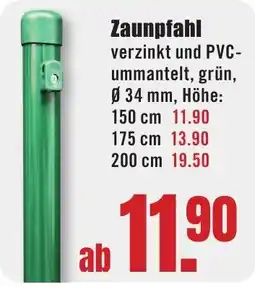 B1 Discount Baumarkt Zaunpfahl verzinkt und PVC-ummantelt, grün Angebot