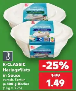 Kaufland K-CLASSIC Heringsfilets in Sauce Angebot